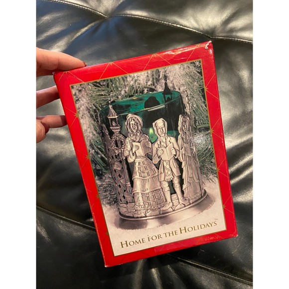 Vintage 1995 Home for the Holidays Christmas Pewter Candle Holder Original Box - Picture 7 of 11